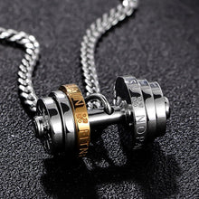 Barbell fitness steel necklace