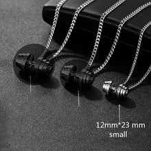 Barbell fitness steel necklace