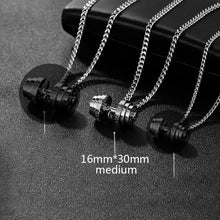 Barbell fitness steel necklace