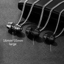 Barbell fitness steel necklace