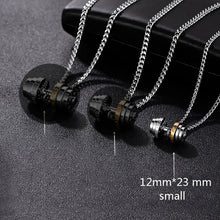 Barbell fitness steel necklace
