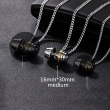 Barbell fitness steel necklace