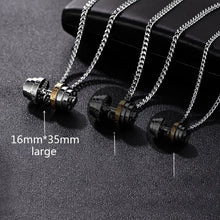 Barbell fitness steel necklace