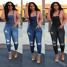 Wepbel Skinny Denim Hemming Pants Jumpsuits Plus Size