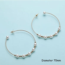 Elegant White/Black Simulated Pearls Statement Earrings