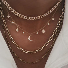 Bohemian Multi-layer Moon Star Necklace