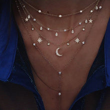 Bohemian Multi-layer Moon Star Necklace