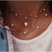 Bohemian Multi-layer Moon Star Necklace