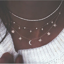 Bohemian Multi-layer Moon Star Necklace