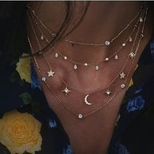 Bohemian Multi-layer Moon Star Necklace
