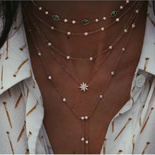Bohemian Multi-layer Moon Star Necklace