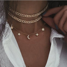 Bohemian Multi-layer Moon Star Necklace