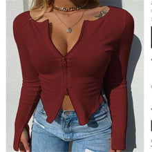 Crop Top Zipper Sexy Slim Female Shirt