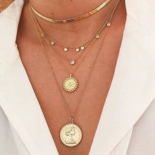 Vintage Carved Coin Thick Chain OT Buckle Necklace
