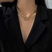 Vintage Carved Coin Thick Chain OT Buckle Necklace