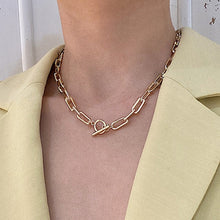 Vintage Carved Coin Thick Chain OT Buckle Necklace