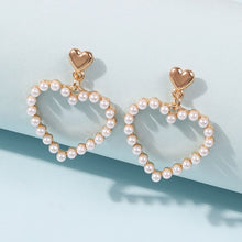 Elegant White/Black Simulated Pearls Statement Earrings