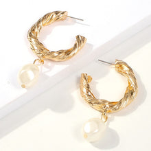 Elegant White/Black Simulated Pearls Statement Earrings