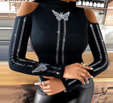 O Neck Diamonds Studded Blouse