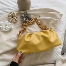 Solid Color Pleated Tote Handbag