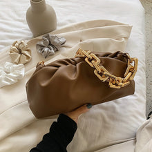 Solid Color Pleated Tote Handbag