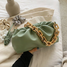 Solid Color Pleated Tote Handbag
