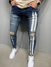 Skinny Zipper Slim Printed Mens Jeans