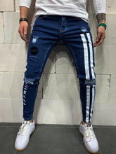 Skinny Zipper Slim Printed Mens Jeans