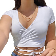 Short Crops Tops Casual Female Shirt