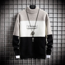 Patchwork slim fit turtle neck