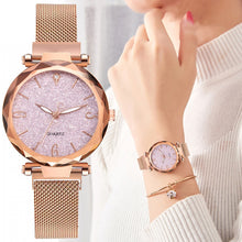 Rose Gold Women Watch Luxury Magnetic Strip