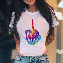 Middle Finger Print T Shirt