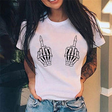 Middle Finger Print T Shirt