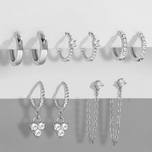 Crystal Small Hoops Sets Long Gold Chain Earrings