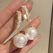 White Pearl Drop Earrings for Women
