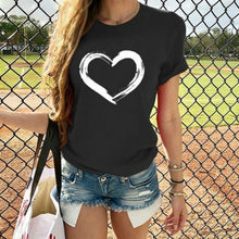 Heart Shirt Women Short Sleeve