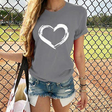 Heart Shirt Women Short Sleeve