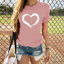 Heart Shirt Women Short Sleeve