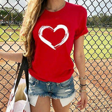 Heart Shirt Women Short Sleeve