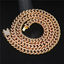 Full Miami Curb Cuban Chain CZ Bling Rapper Necklaces For Men Jewelry
