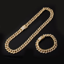 Full Miami Curb Cuban Chain CZ Bling Rapper Necklaces For Men Jewelry
