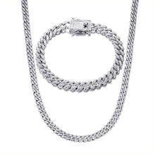 Full Miami Curb Cuban Chain CZ Bling Rapper Necklaces For Men Jewelry