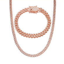Full Miami Curb Cuban Chain CZ Bling Rapper Necklaces For Men Jewelry