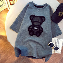 Top Letter Jacquard O-neck Short Sleeves Loose Summer Tshirt Bear
