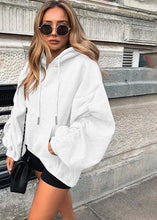Cotton Ruched Casual Streetwear Hoodie