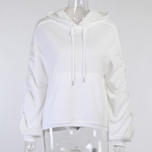 Cotton Ruched Casual Streetwear Hoodie