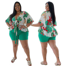 Two Piece Set Loose Blouse and Shorts Loungewear Casual Sweat Suits