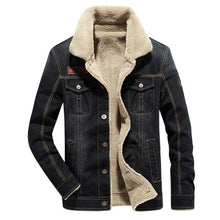 Thick fur demin jean jacket