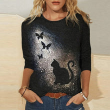 Spring Casual  Women Clothing Funny Cute Cat