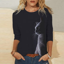 Spring Casual  Women Clothing Funny Cute Cat